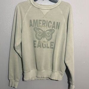 American Eagle Green Graphic Sweatshirt